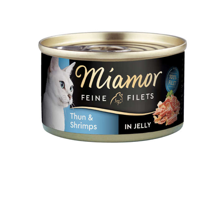 Miamor Katzen-Nassfutter Feine Filets heller Thun + Schrimps in Jelly